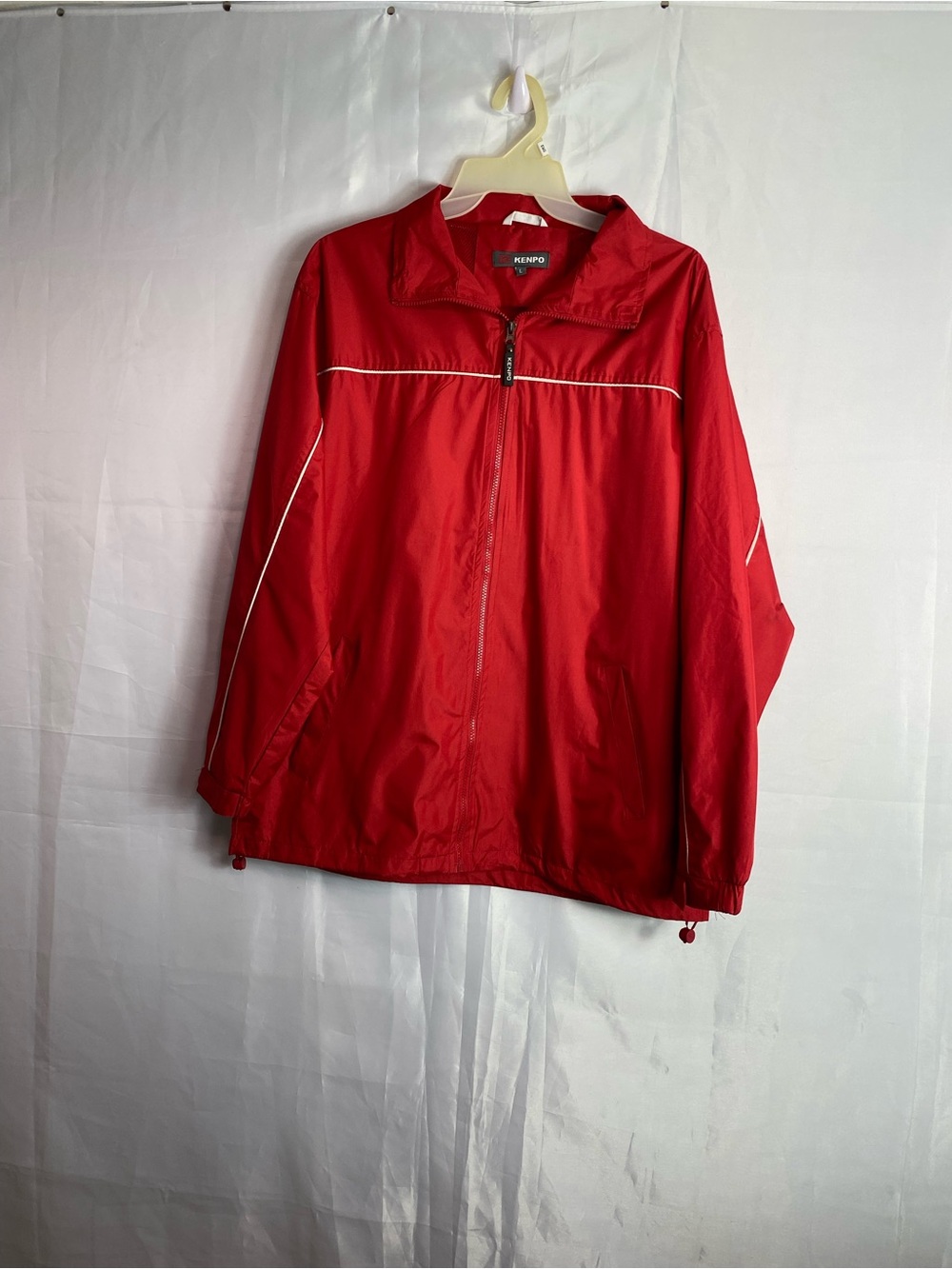 Men's Red Kenpo Windbreaker Jacket with Full Zip